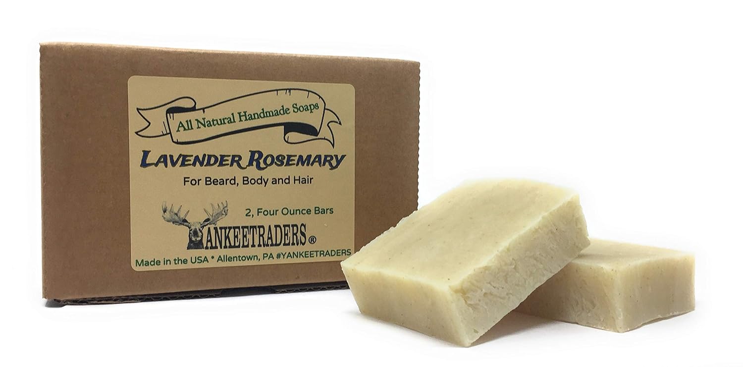 💜 Lavender & Rosemary Soap — Hair, Beard & Body | All Natural Vegan | 4 oz Bars
