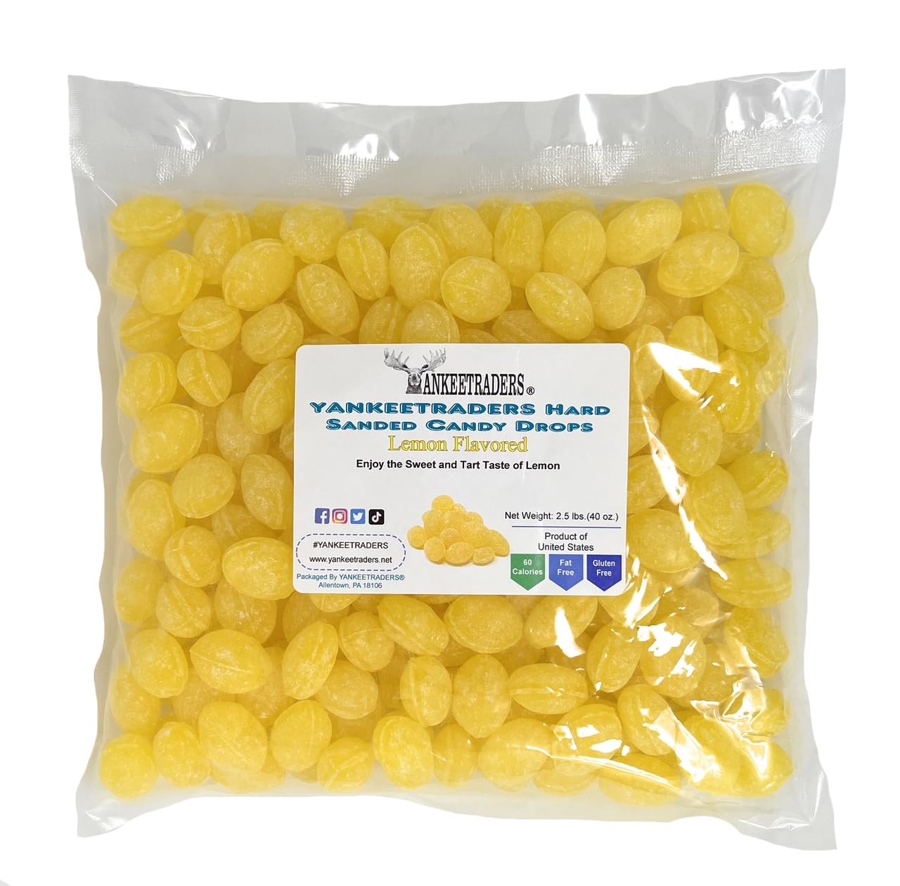 Sanded Lemon Hard Candy Drops