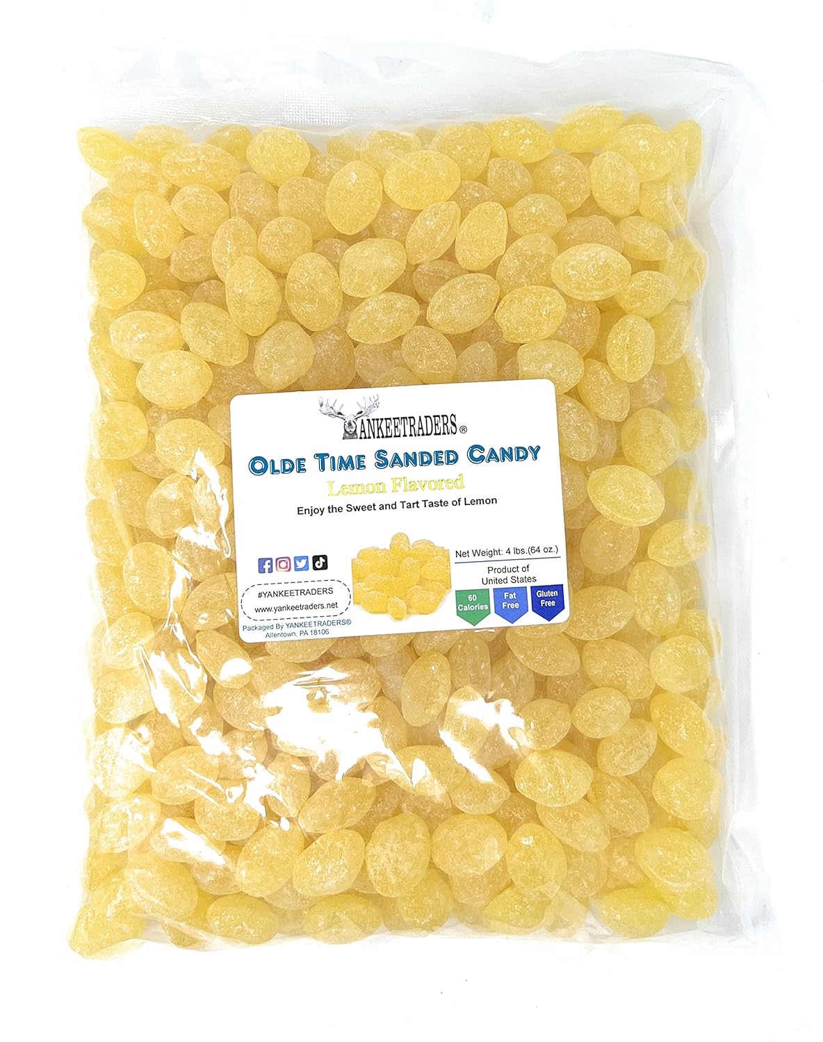 Sanded Lemon Hard Candy Drops