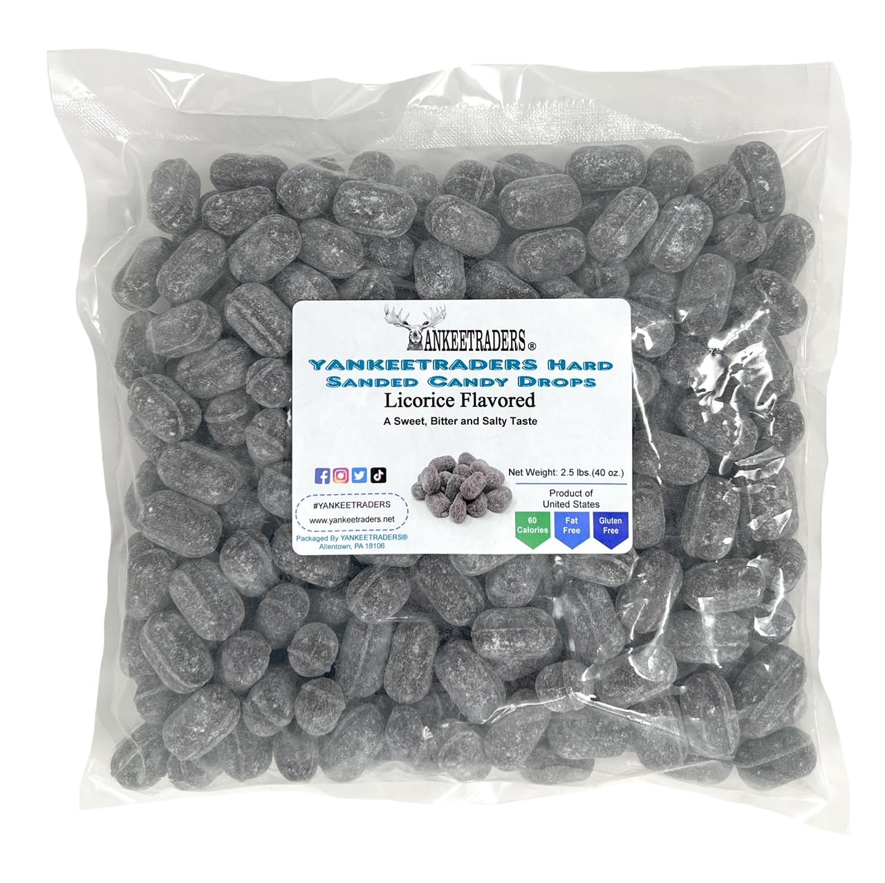 Sanded Licorice Hard Candy Drops