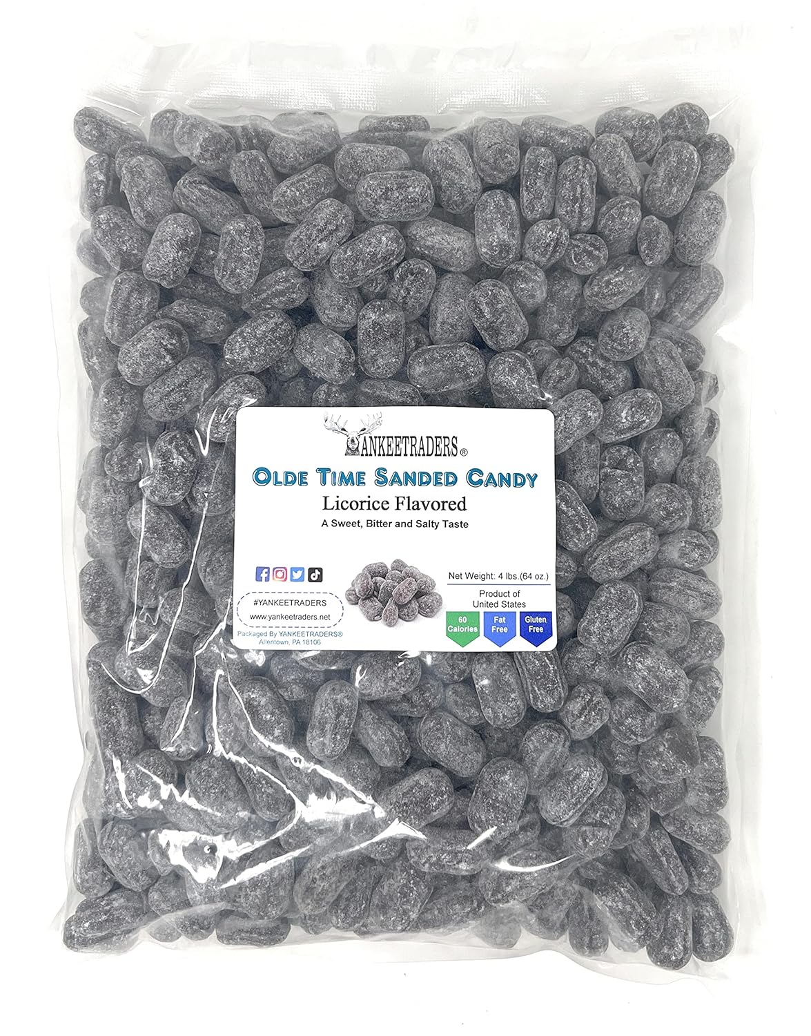 Sanded Licorice Hard Candy Drops