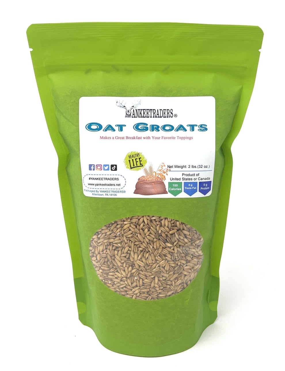 Whole Oat Groats - Pure Natural Grain | 2 lb, 4 lb & 20 lb Bulk