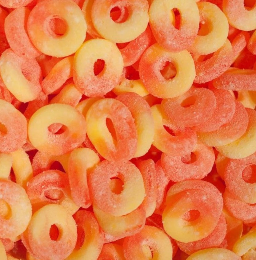 Peach Gummy Rings - 80 Oz Bulk Bag | Sweet & Chewy Candy