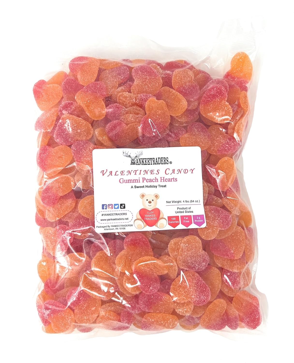 Peach Gummy Hearts - Valentine's Day Candy Bulk Wholesale