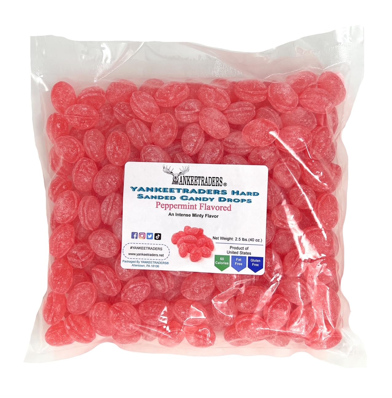 Sanded Peppermint Hard Candy Drops