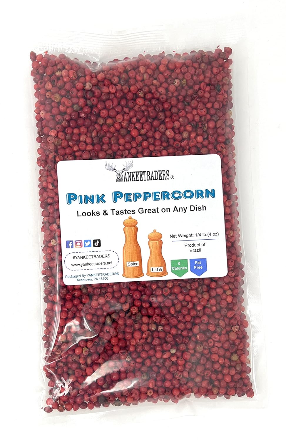 Peppercorns Pink, Whole, 4 Ounce