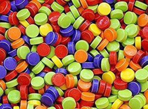 Assorted Flavor Sour Mini Tarts Candy, Red, Orange, Yellow, Green, Blue