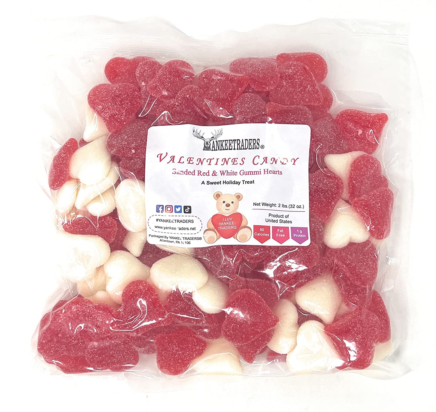 Red & White Sour Gummi Valentine Hearts