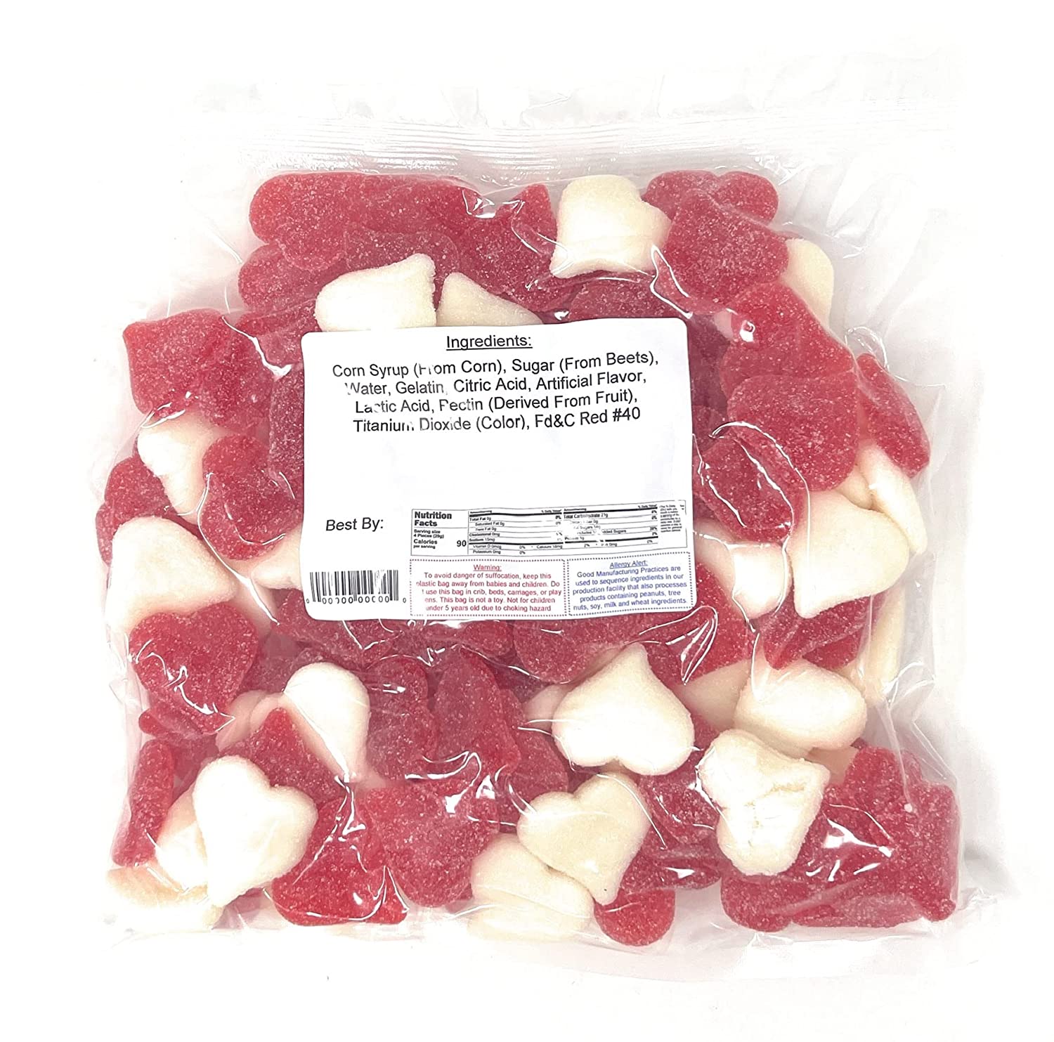 Red & White Sour Gummi Valentine Hearts