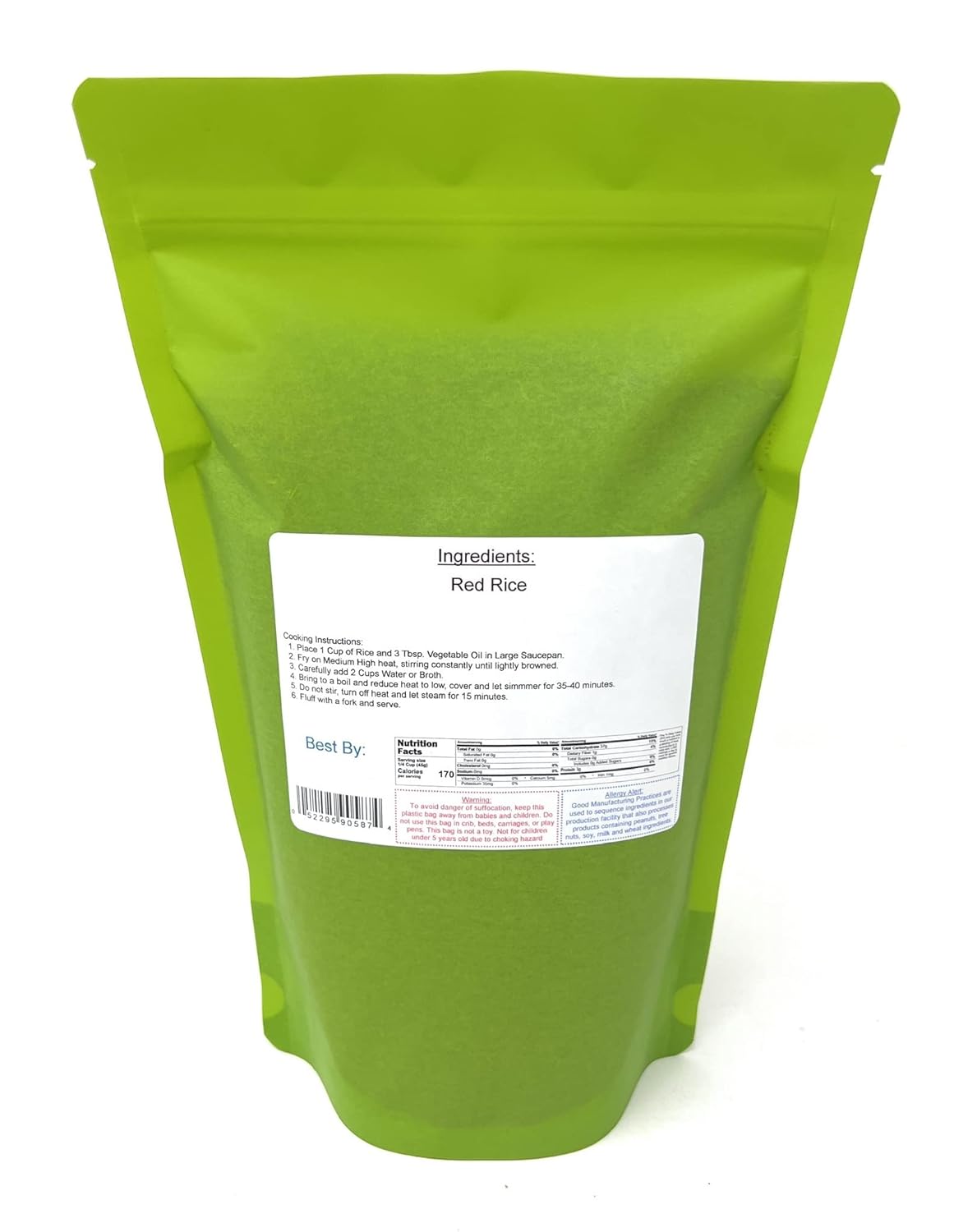 Green packaging with a label on a white background