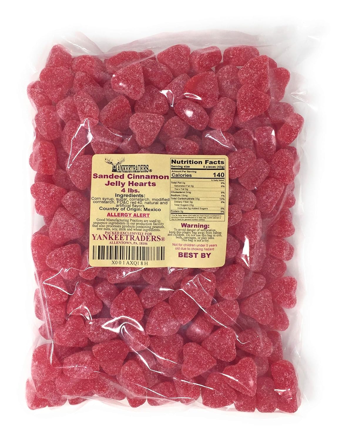 Valentine Sanded Cinnamon Hearts