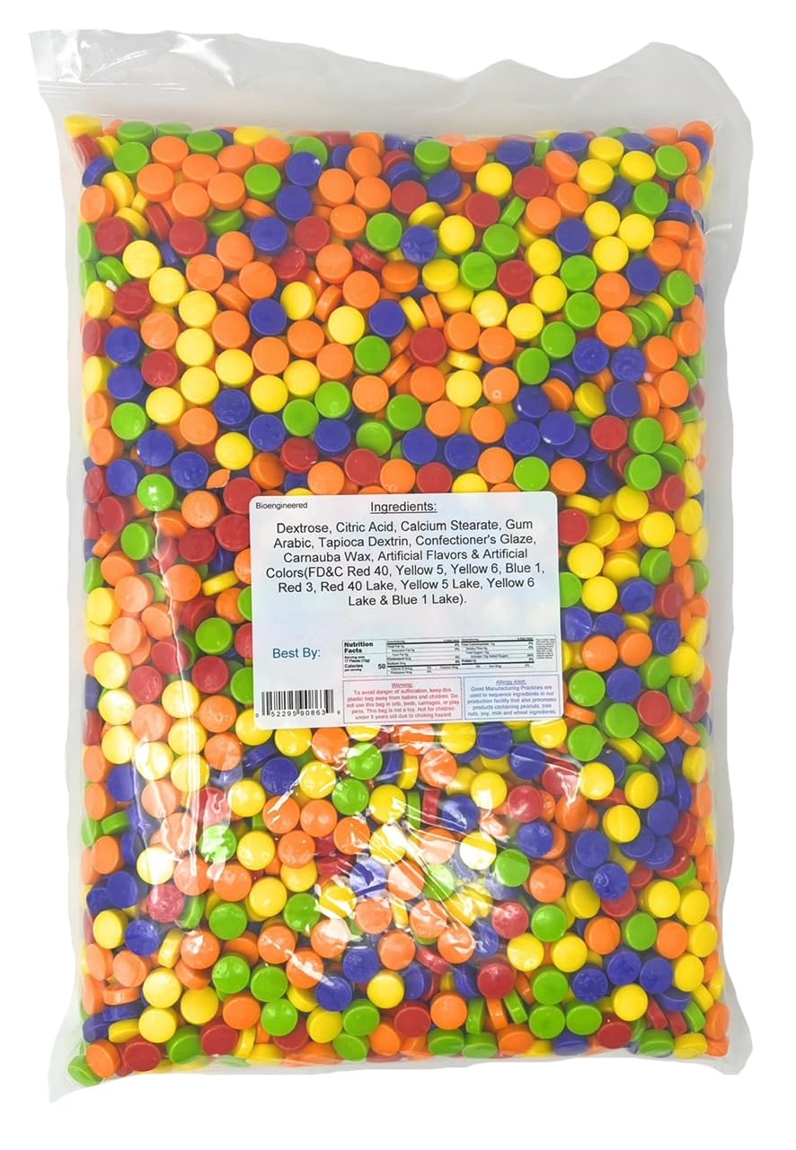 Assorted Flavor Sour Mini Tarts Candy, Red, Orange, Yellow, Green, Blue