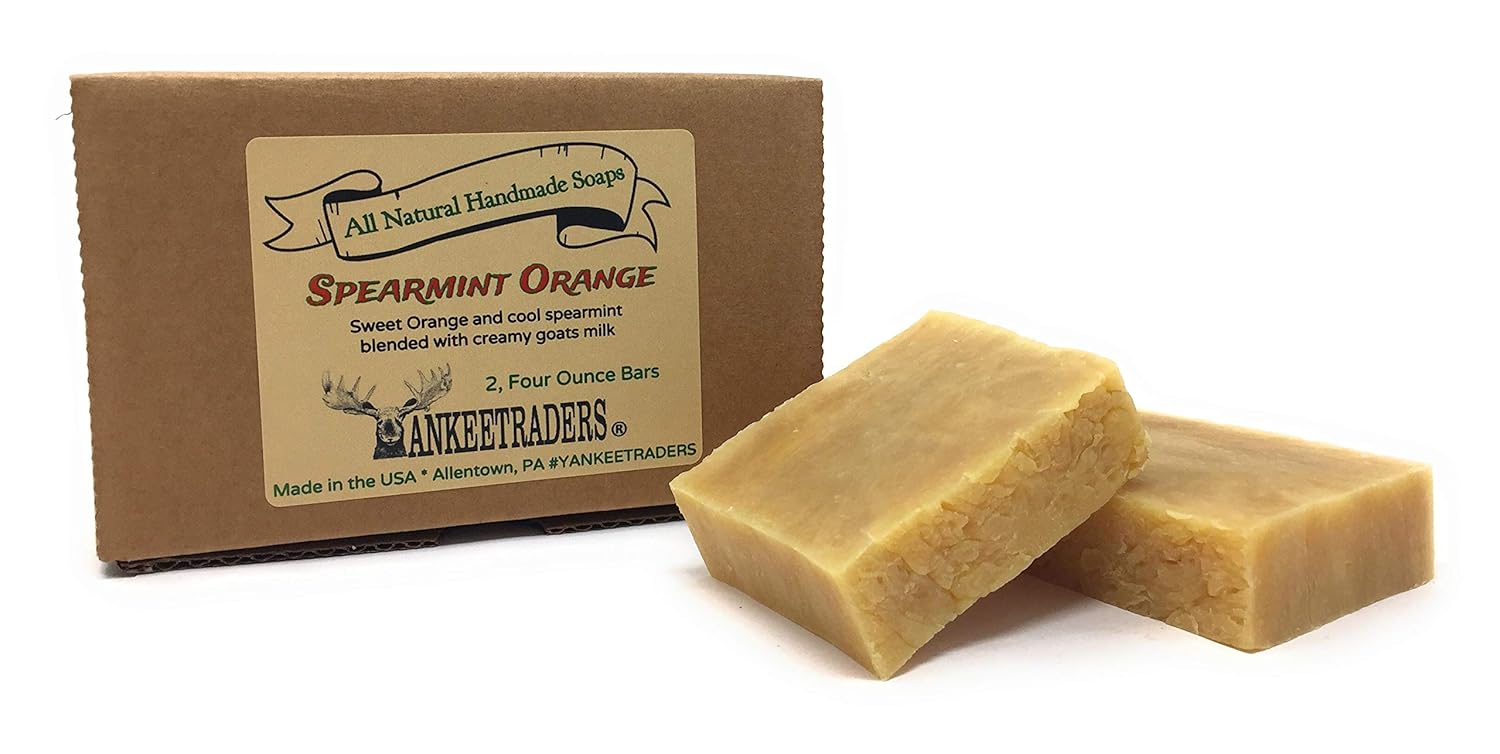 Spearmint Orange Soap - All Natural, Goats Milk, 4 Oz. Bars