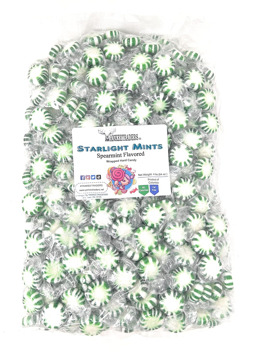 Spearmint Starlight Mints - Individually Wrapped Bulk Candy