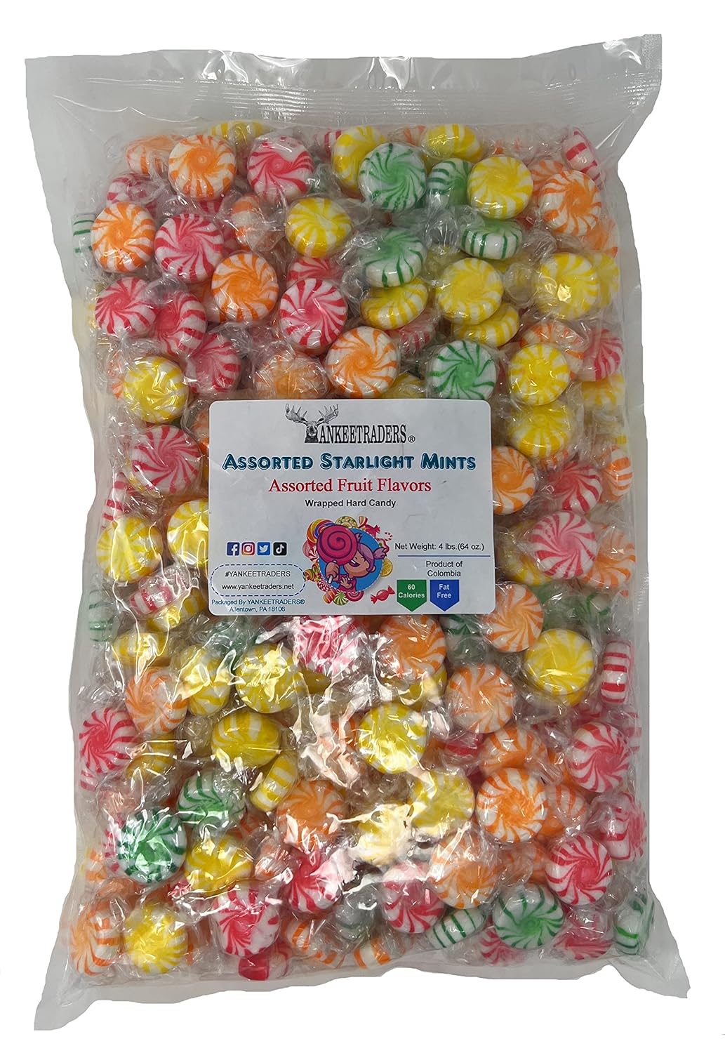 Assorted Fruit Starlight Candy – Individually Wrapped Hard Candy, Bulk 2, 4 & 20 lb