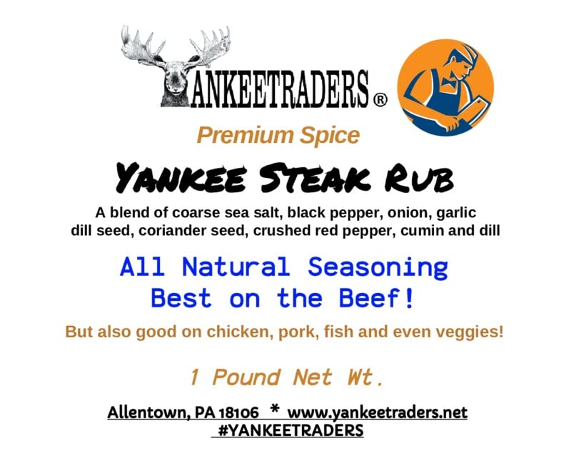 YANKEETRADERS® Steak Rub, Premium Spice Mix, 1 Pound Pack