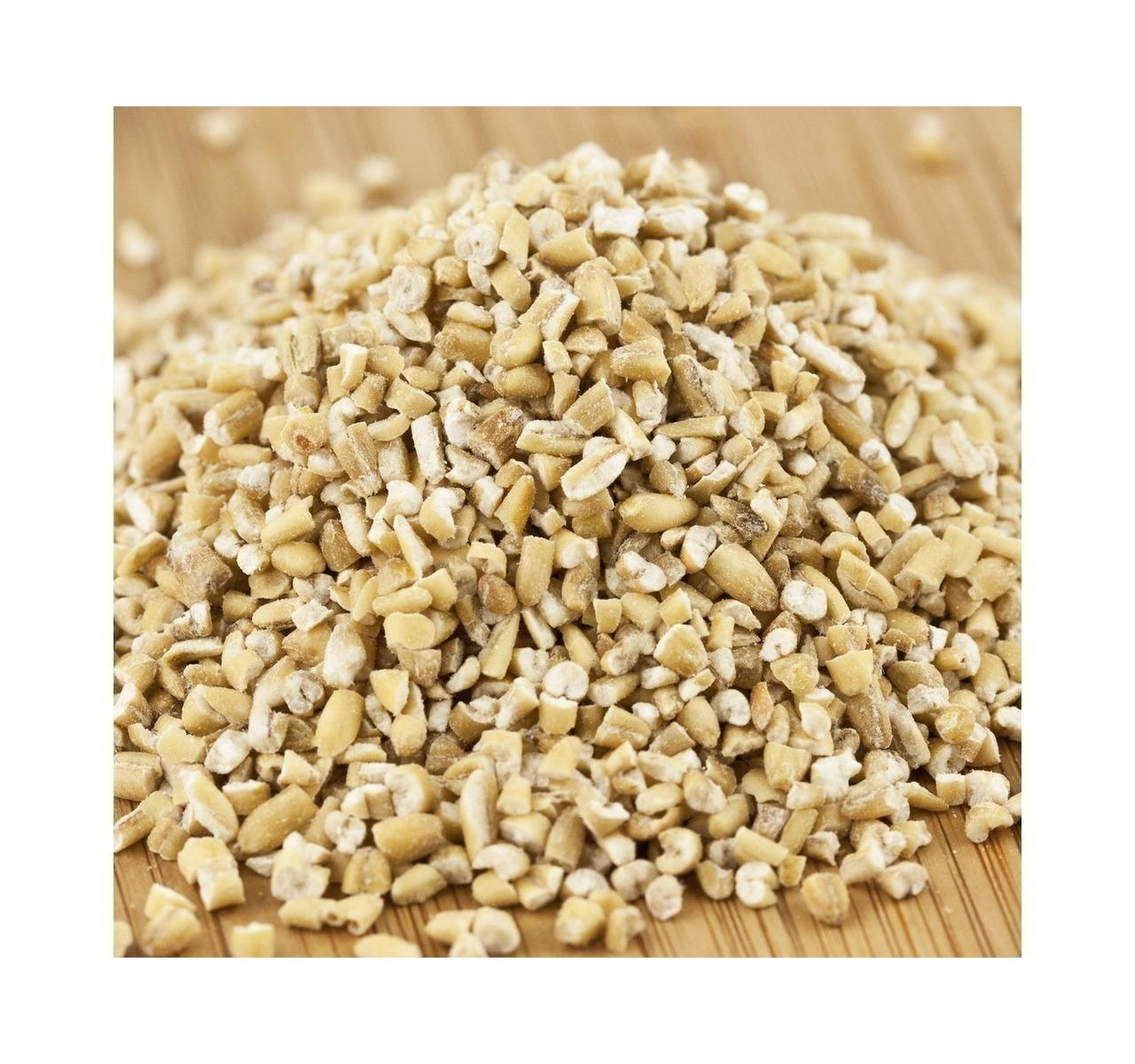 Steel Cut Oats bulk on a wooden surface