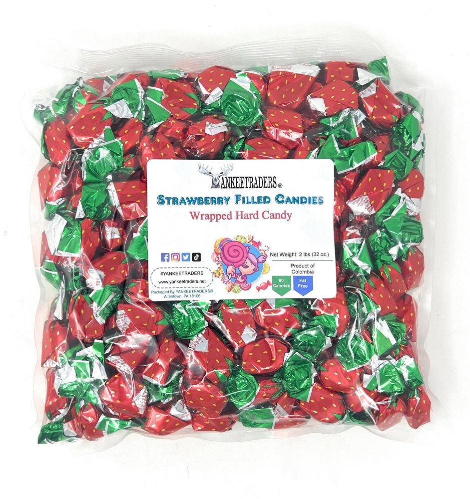 Strawberry Filled Hard Candy - Individually Wrapped Bulk Candy