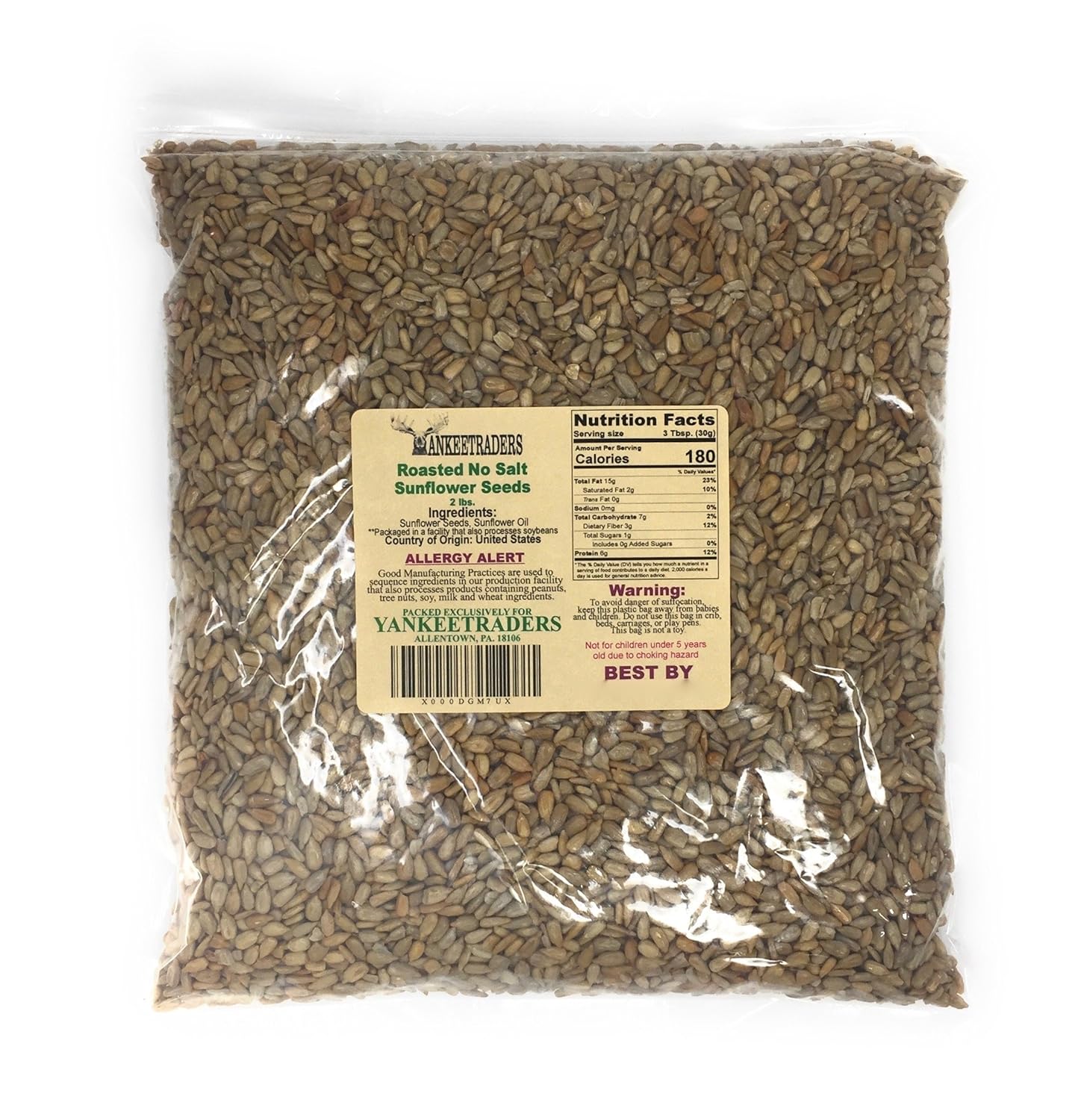 Roasted Sunflower Seeds No Salt | Shell-Free | Bulk 2, 4 & 15 lb