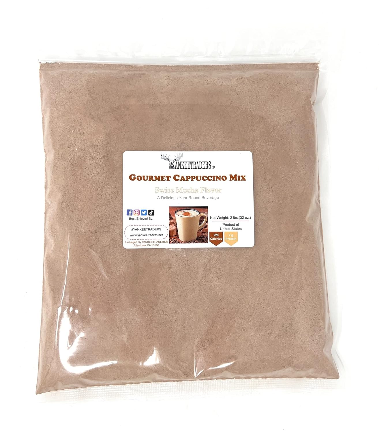Decaf Swiss Mocha Cappuccino & Latte Mix – Hot, Iced or Frozen, Bulk 2, 4 & 10 lb
