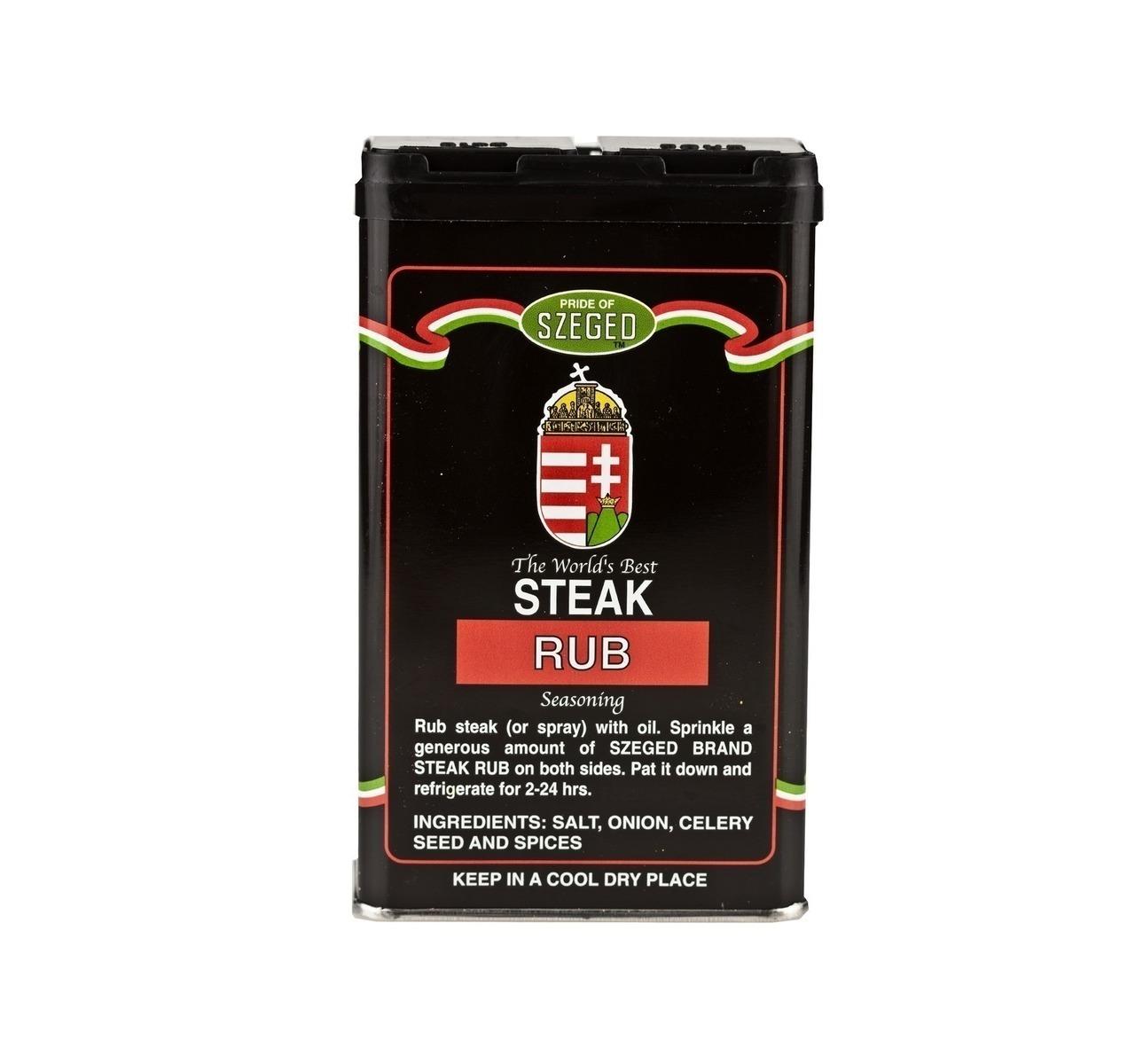 Szeged 4 Pack Combo, Steak, Chicken, Rib and Fish Rub/Gourmet Rub (4-5 Ounce Tins)