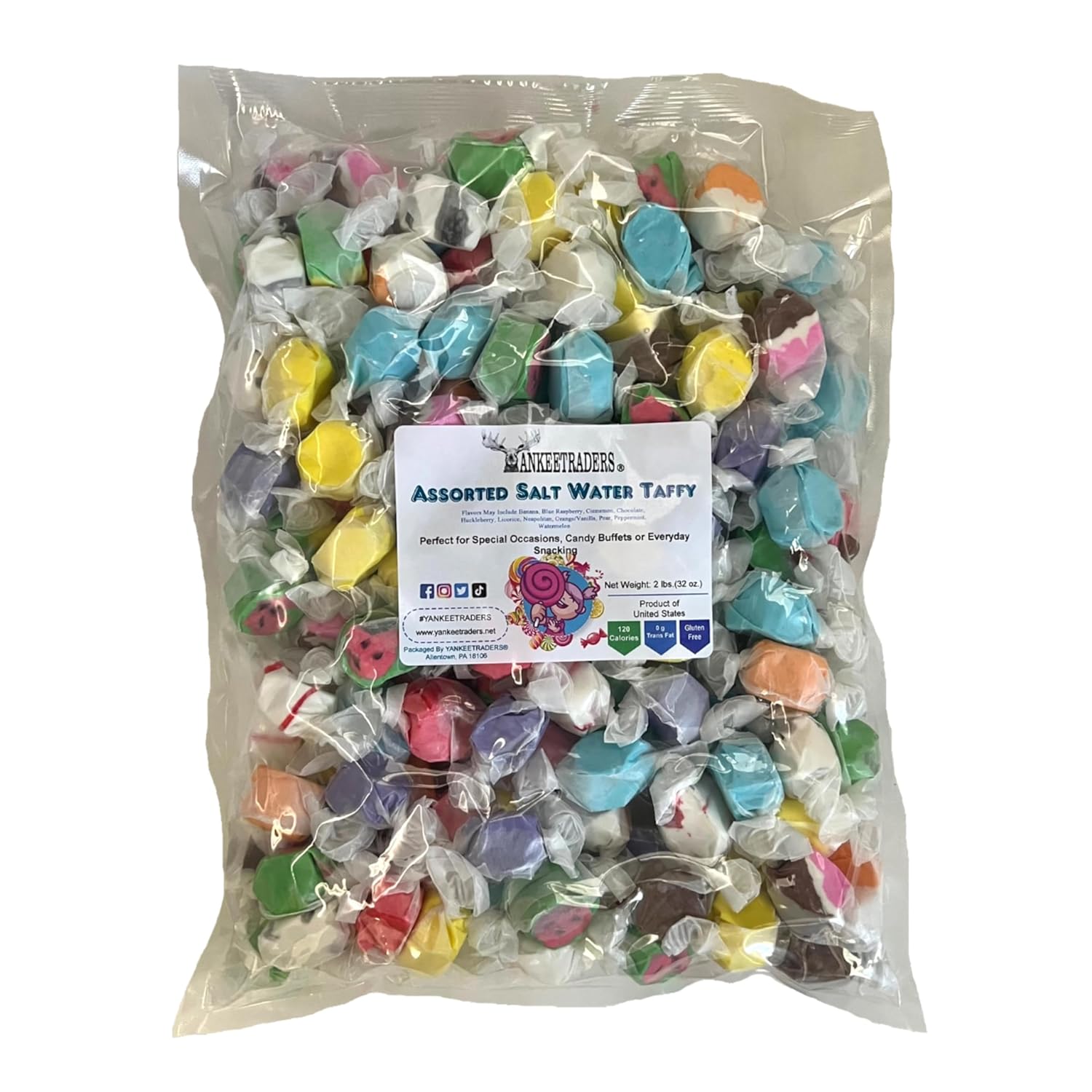 Assorted Saltwater Taffy – Soft & Chewy, Bulk 2, 4 & 20 lb