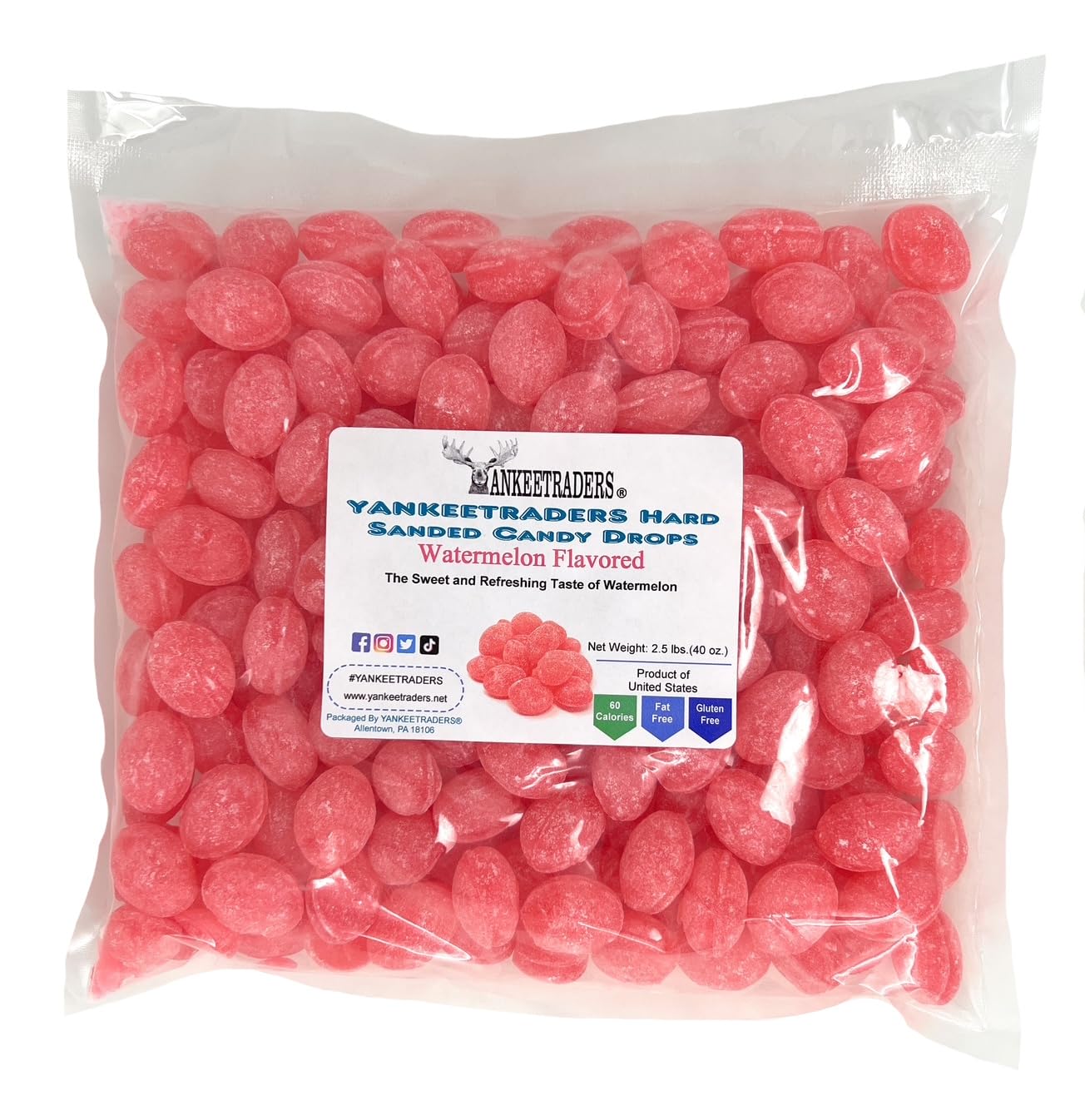 Sanded Watermelon Hard Candy Drops
