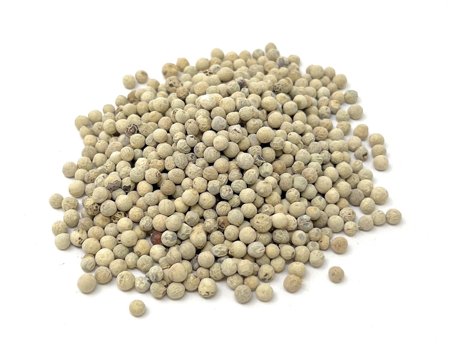 Peppercorns, White Whole, 8 Ounce