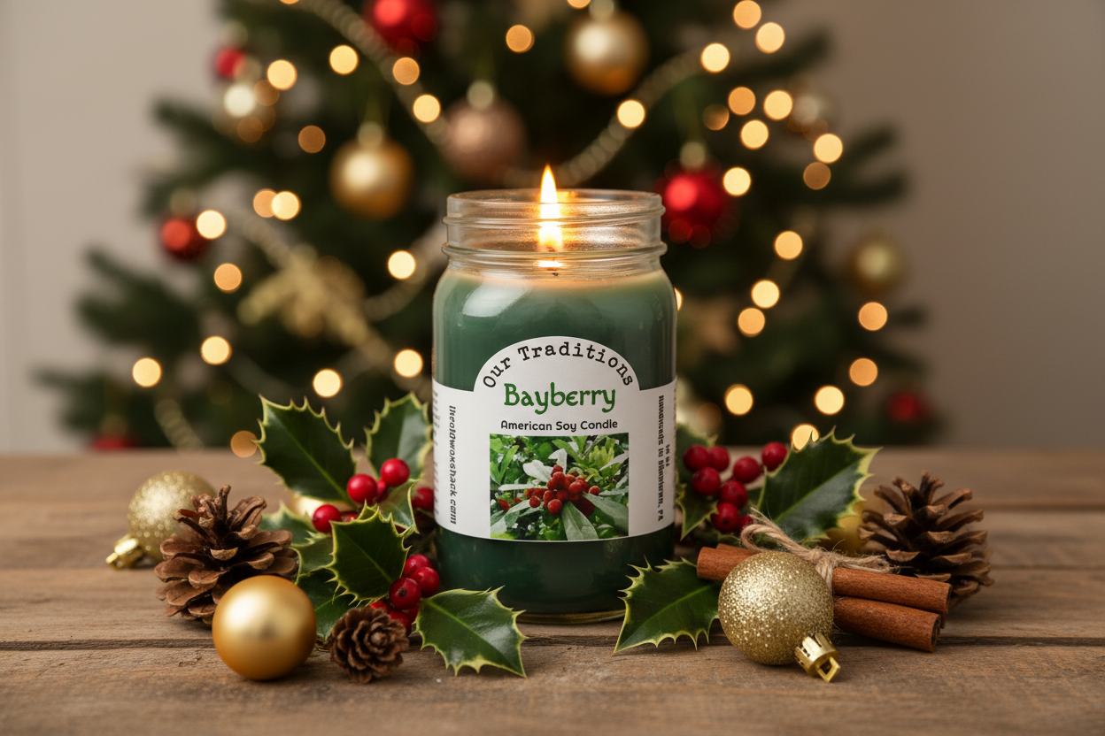 Bayberry Holiday Soy Candle Lifestyle