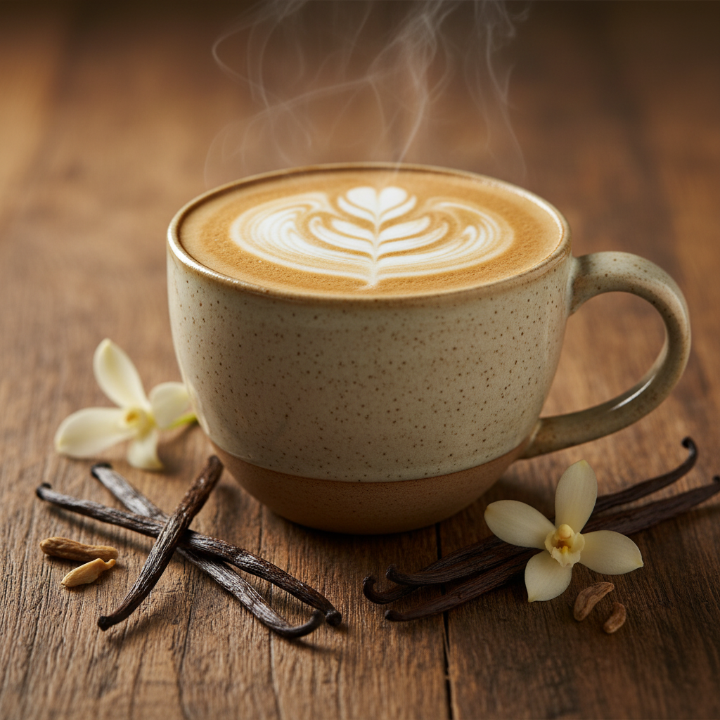 Beautiful French Vanilla Latte close-up