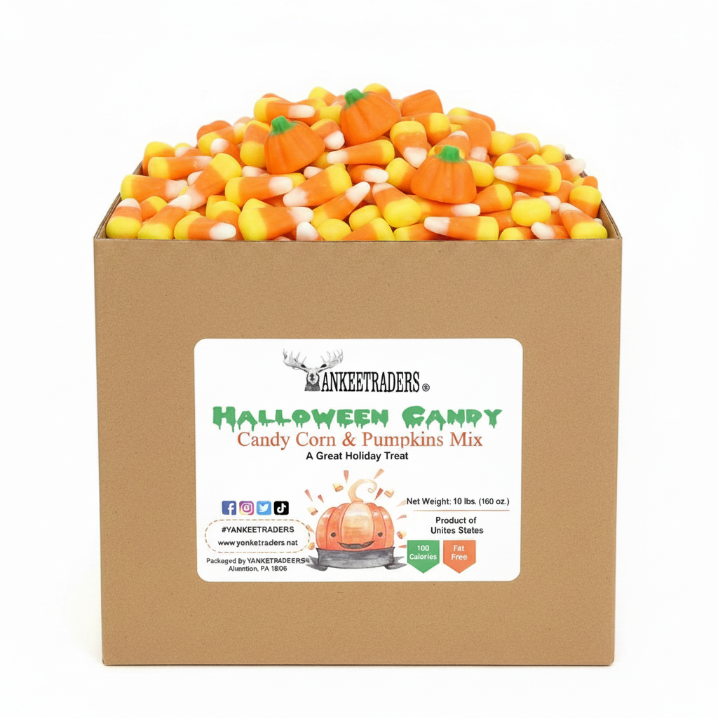 Candy Corn & Pumpkins Mix – 10 lb Kraft Box