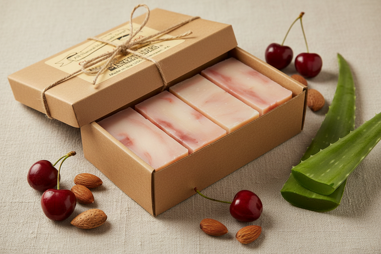 Cherry Almond Aloe Soap 4-Pack Kraft Box