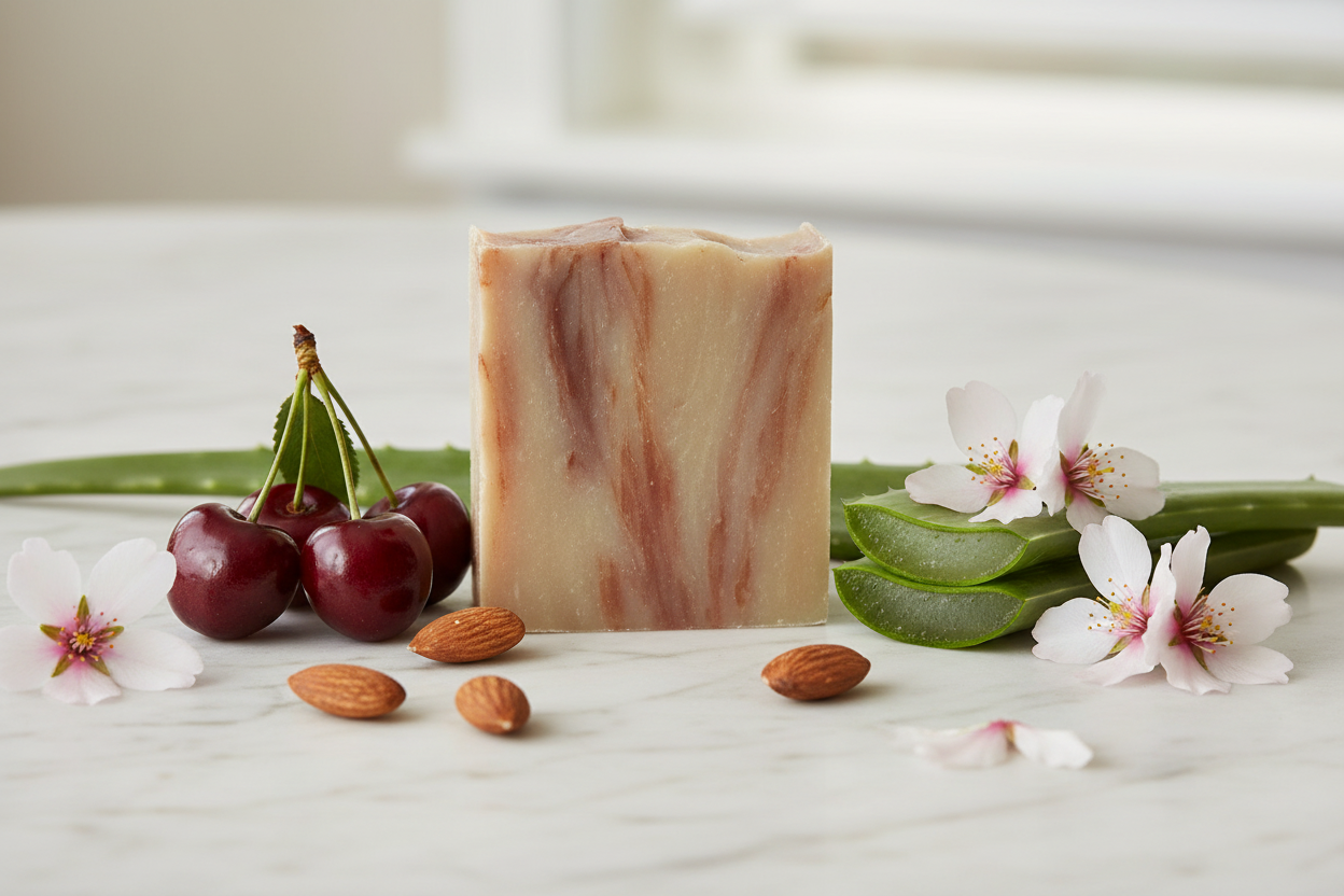Cherry Almond Aloe Soap Lifestyle
