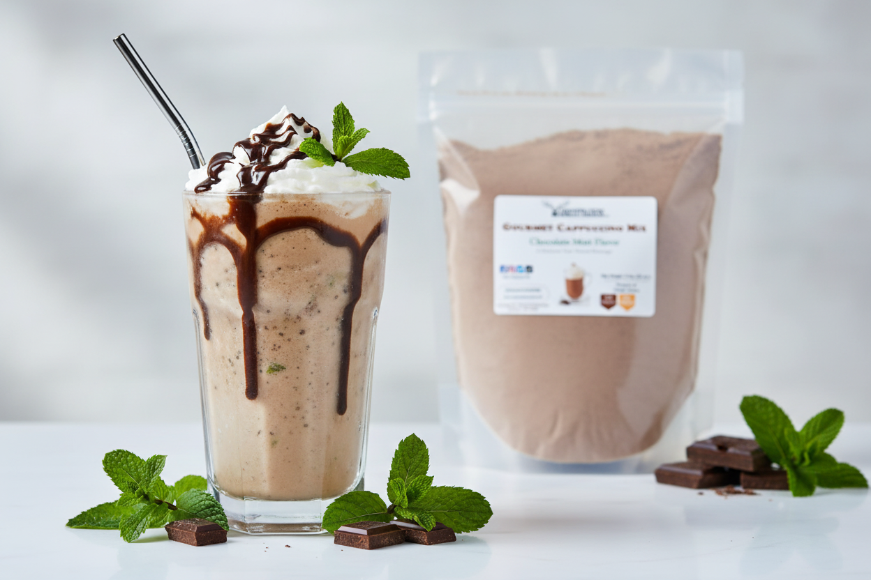 Chocolate Mint Cappuccino Frozen Beverage Lifestyle