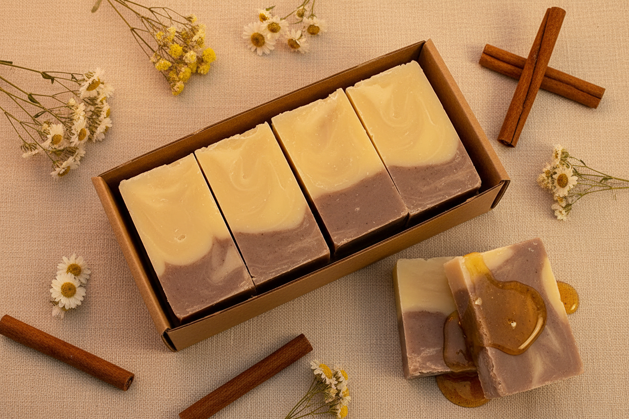 Cinnamon Honey Bee Soap 4-Pack Kraft Box