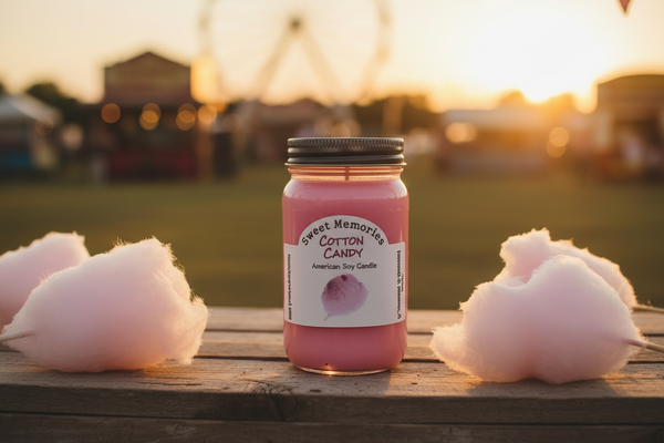 Cotton Candy Candle Country Fair Close-Up