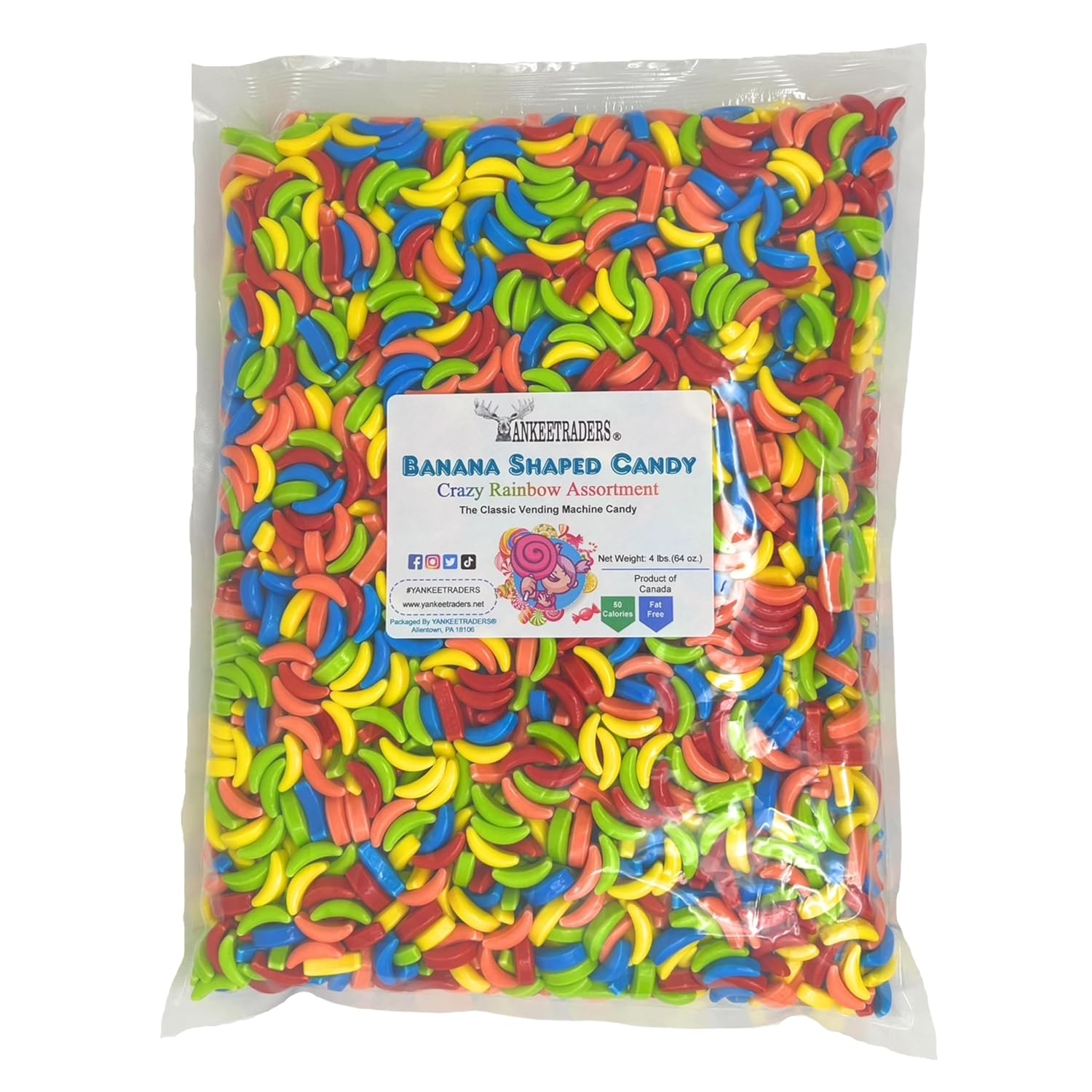 Rainbow Banana Candy, Assorted Colors, Fruit Flavored Candy