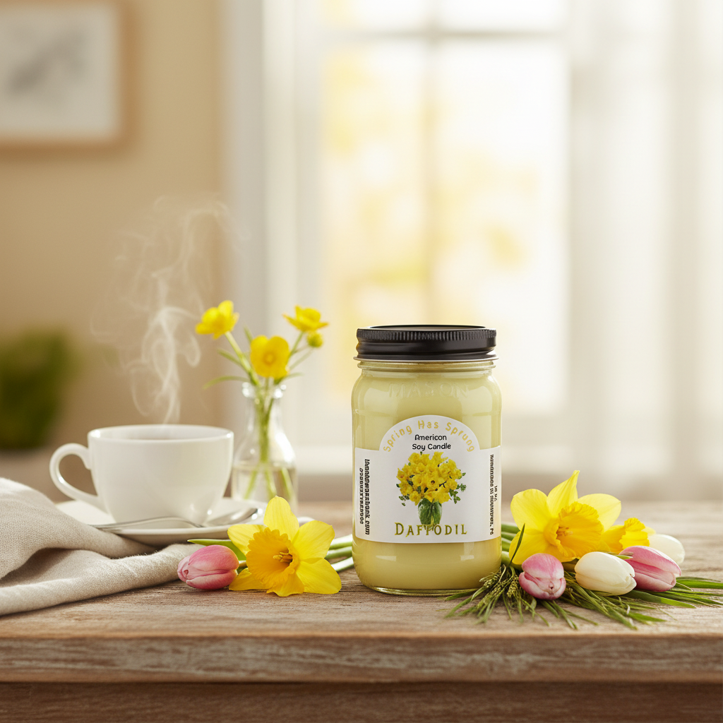 Daffodil Soy Candle Lifestyle