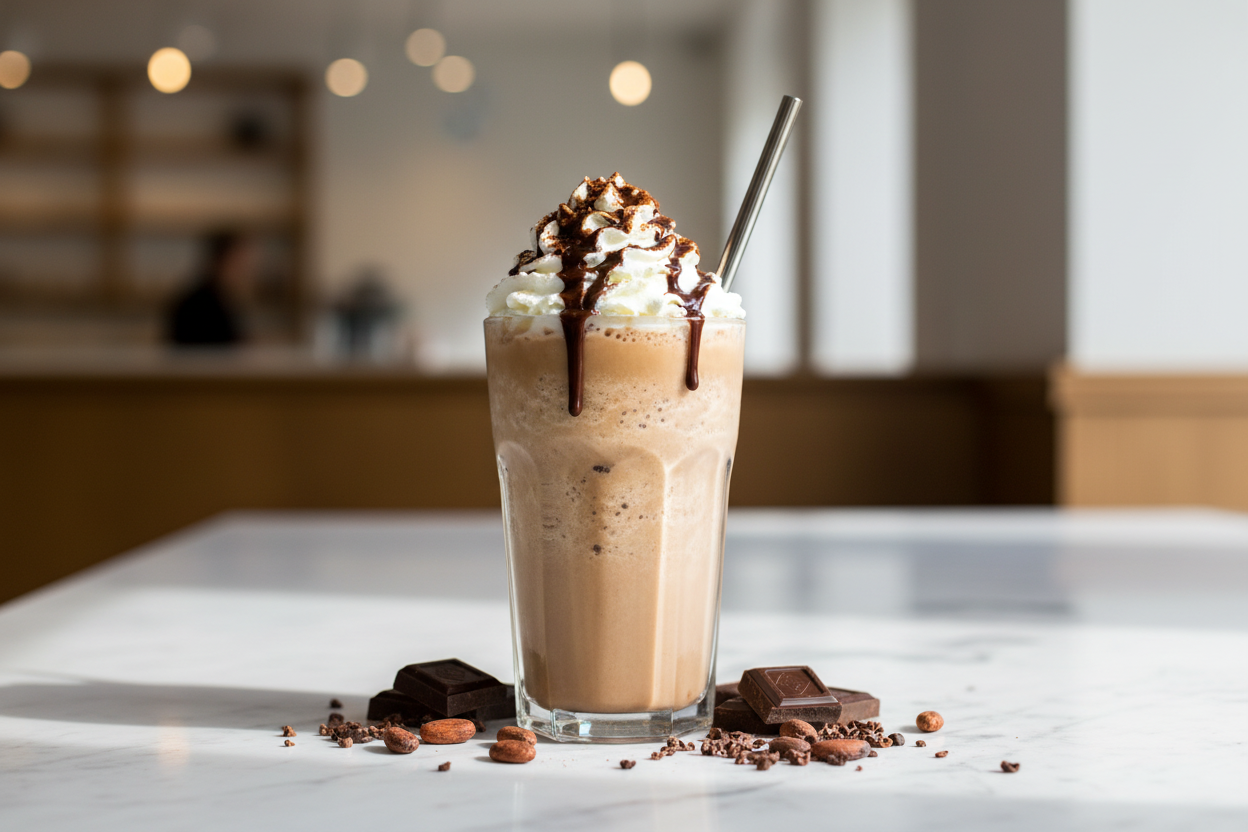 Decaf Swiss Mocha Cappuccino Frozen Beverage Lifestyle