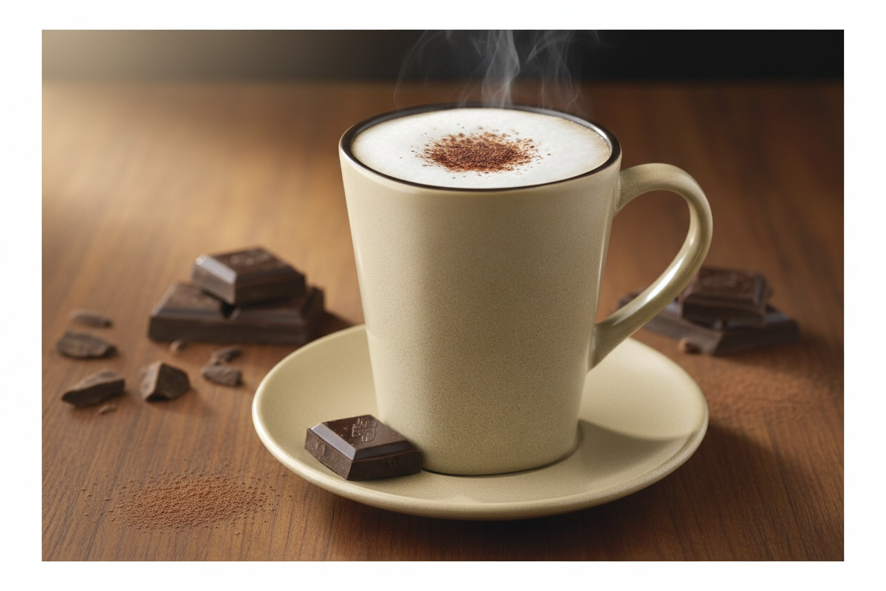 Decaf Swiss Mocha Cappuccino Hot Beverage Lifestyle