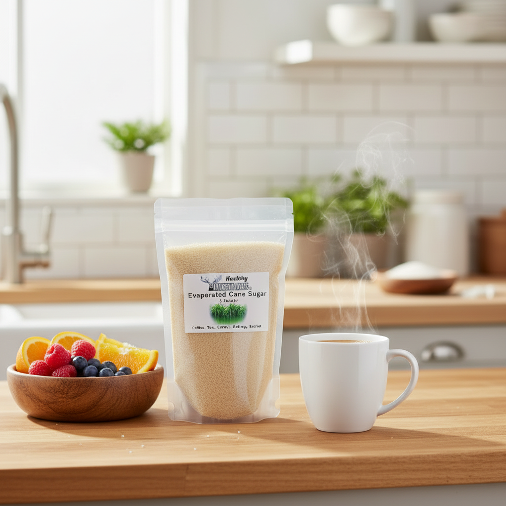 Evaporated Cane Sugar Lifestyle with Coffee and Fruit