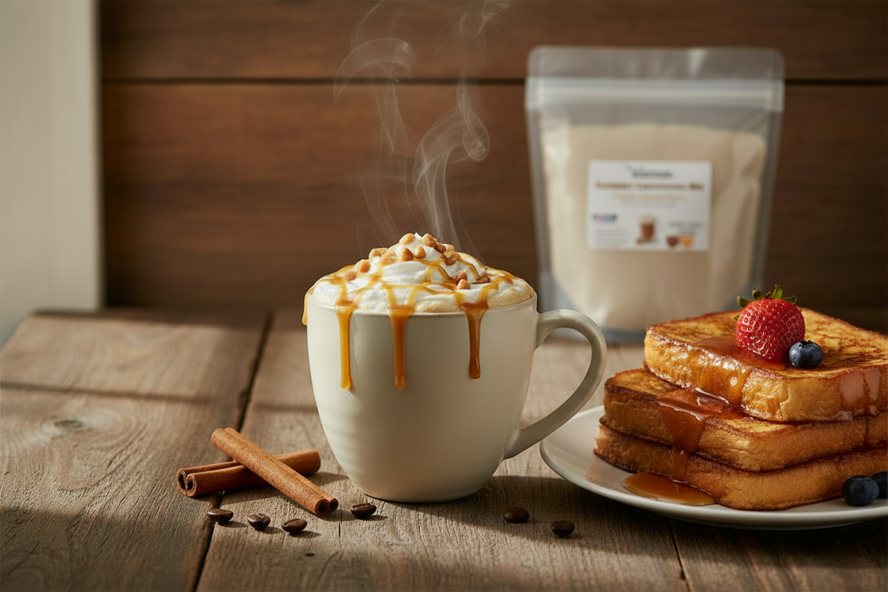 French Toast Cappuccino with French Toast Plate