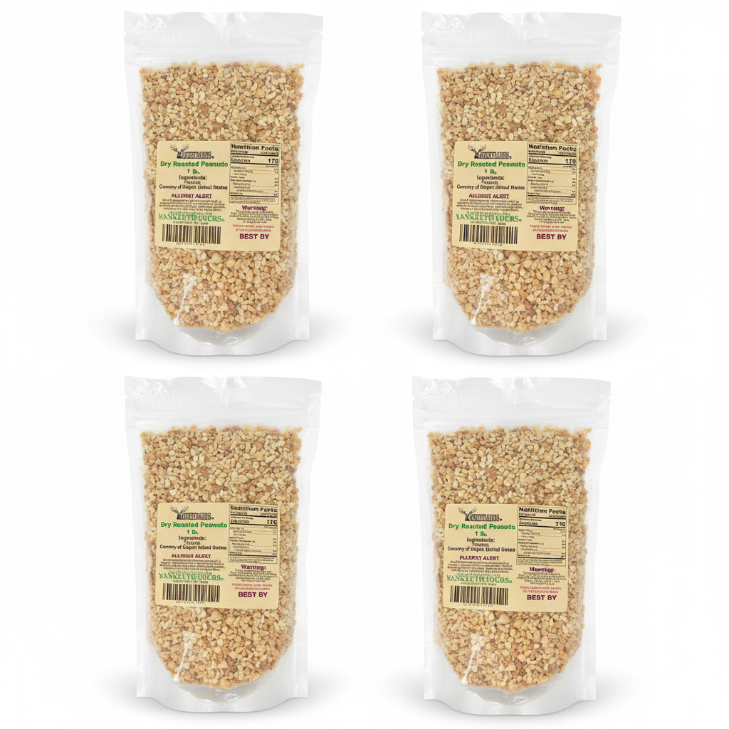 Granulated Dry Roasted Peanuts - 4 Bags 2x2