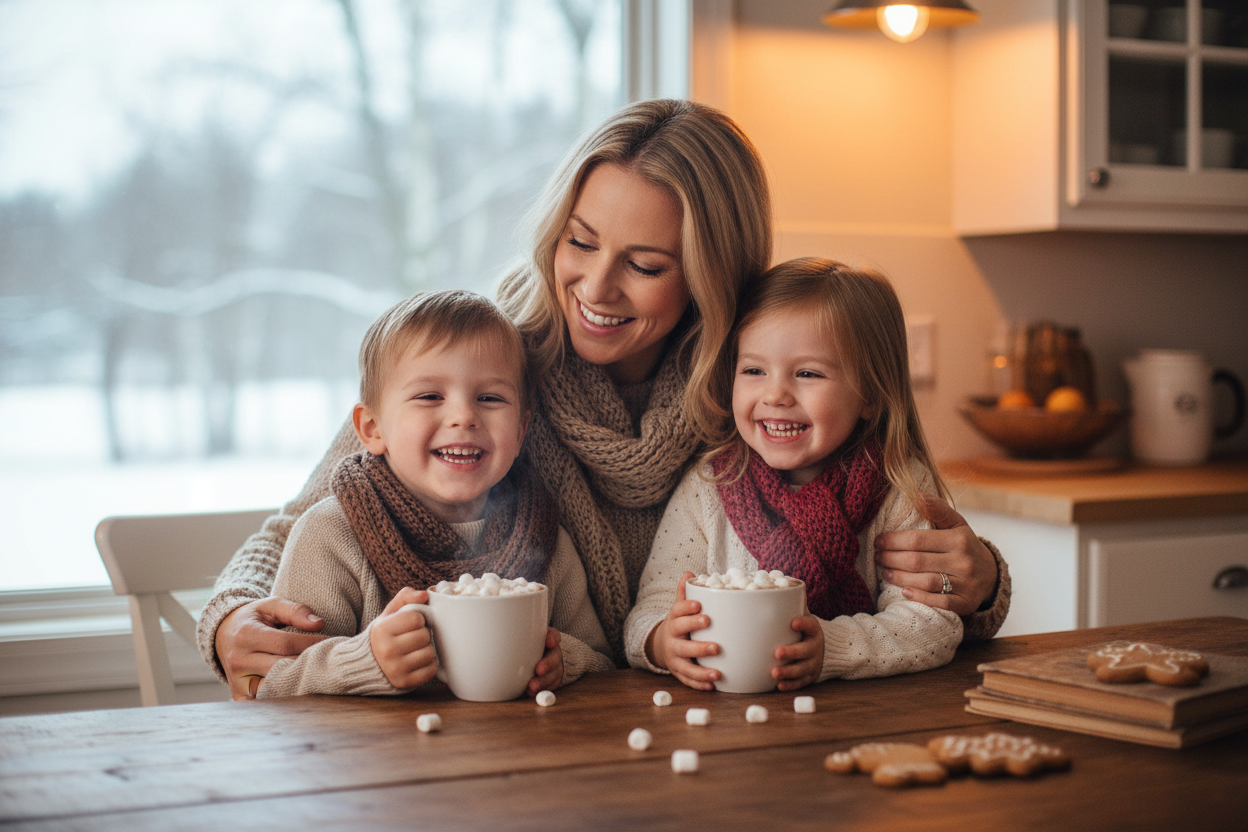 Hot Cocoa Family Kitchen Winter Lifestyle