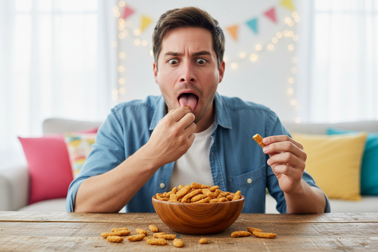 Hot & Spicy Sesame Sticks Reaction