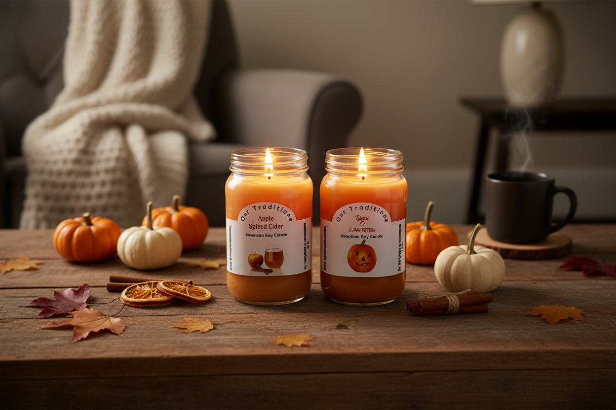 Jack O Lantern & Apple Spiced Cider Candle Lifestyle