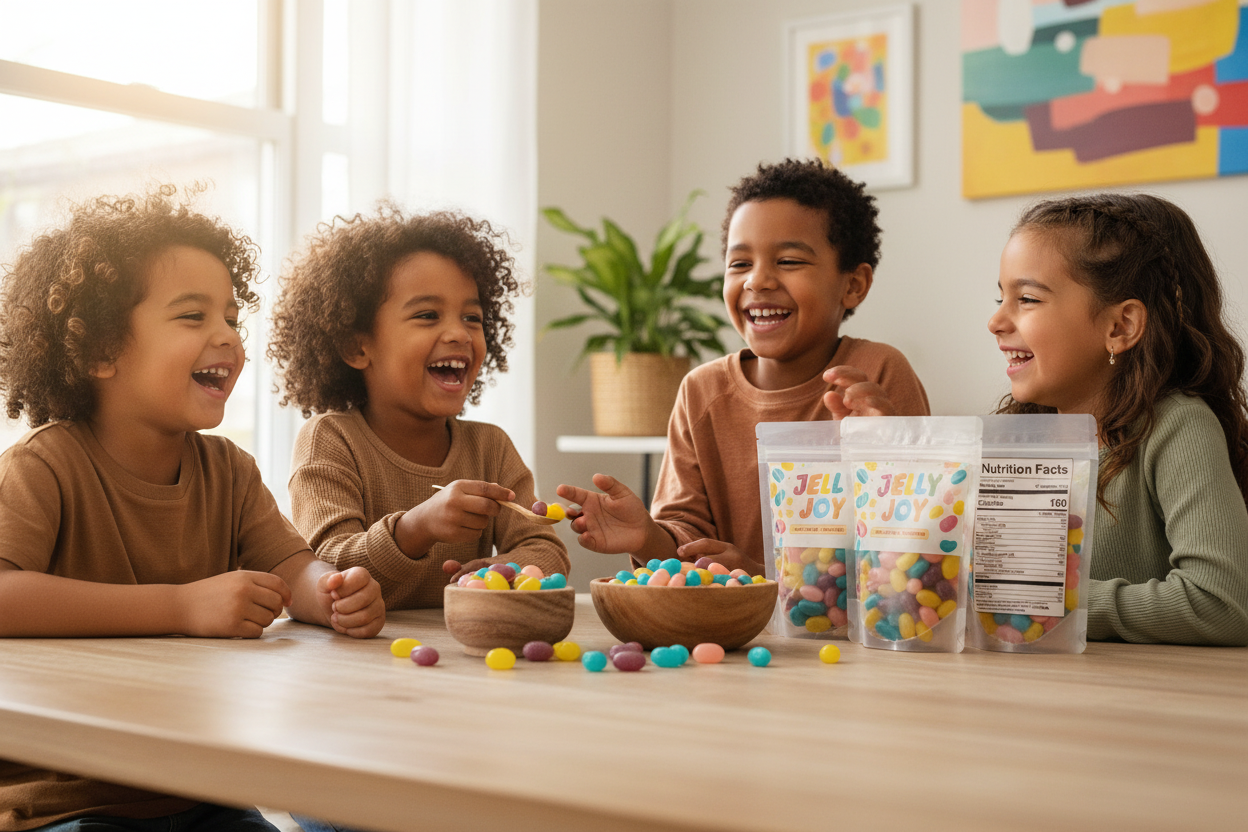 Kids enjoying jelly beans