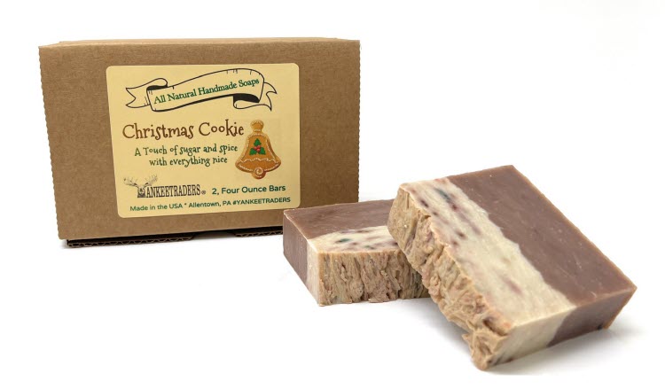 Christmas Cookie All-Natural Handmade Soap, 4 Oz. Bars (Seasonal Scent)