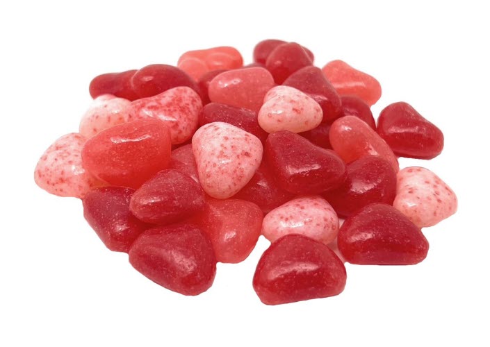 Fruity Jelly Hearts, 3 Flavors: Strawberry, Cherry, Red Fruit