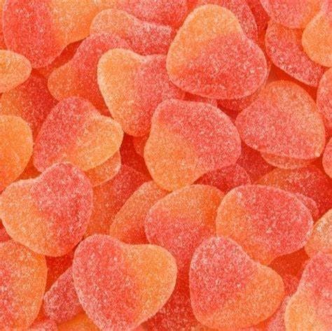 Peach Gummy Hearts, 4 Pounds
